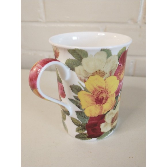 Stechcol Gracie Bone China Floral Mug Coffee Tea Cup 4" Tall - Picture 2 of 8